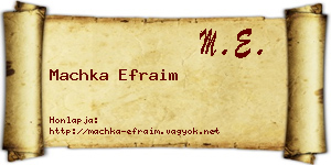 Machka Efraim névjegykártya